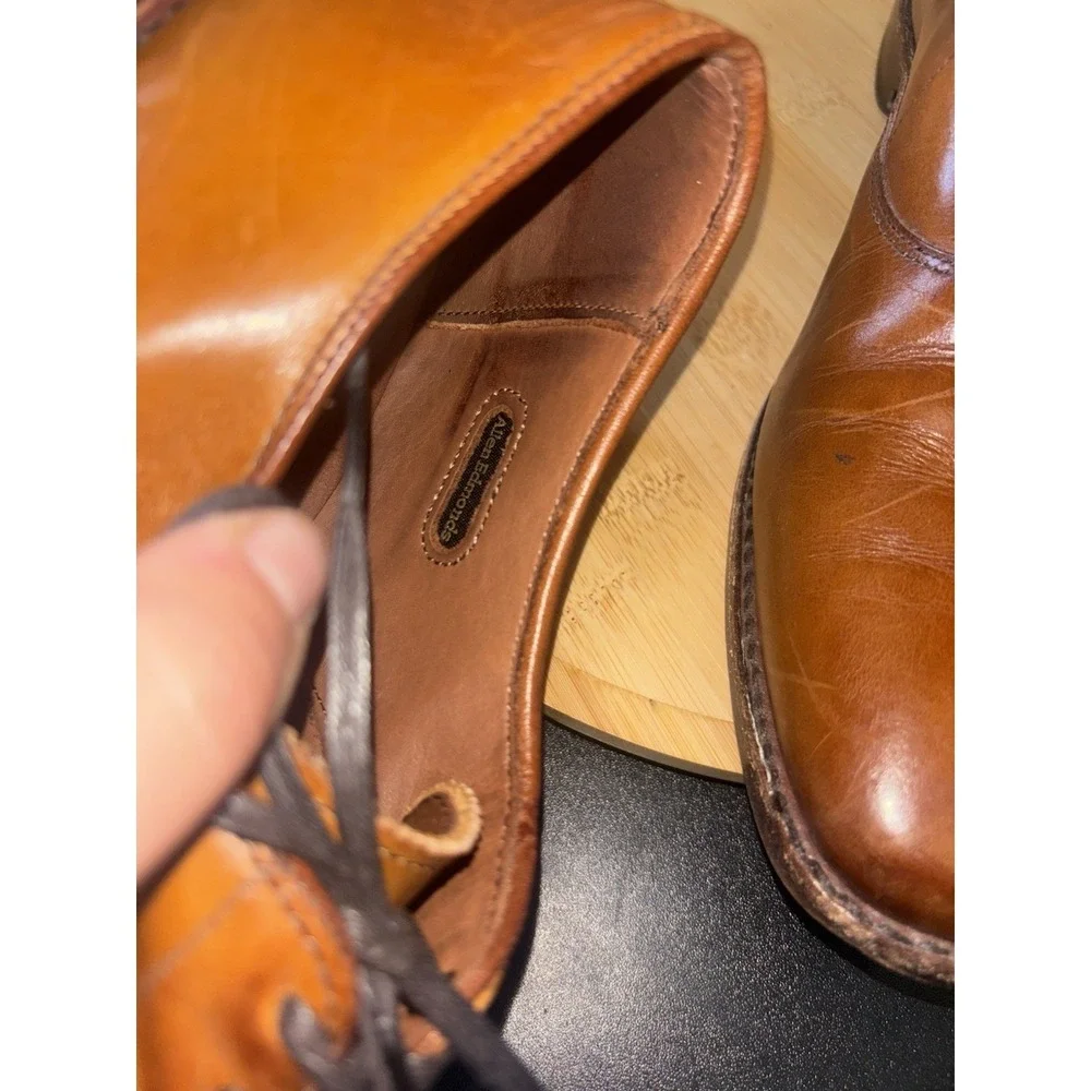 Allen Edmonds Shoes Mens Size 11.5 B Carlyle‎ Oxford Brown Tan Plain Toe Dress
